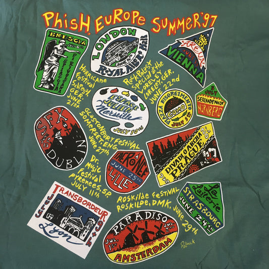 T-Shirt: Dark Teal Phish Europe '97 summer tour - XL