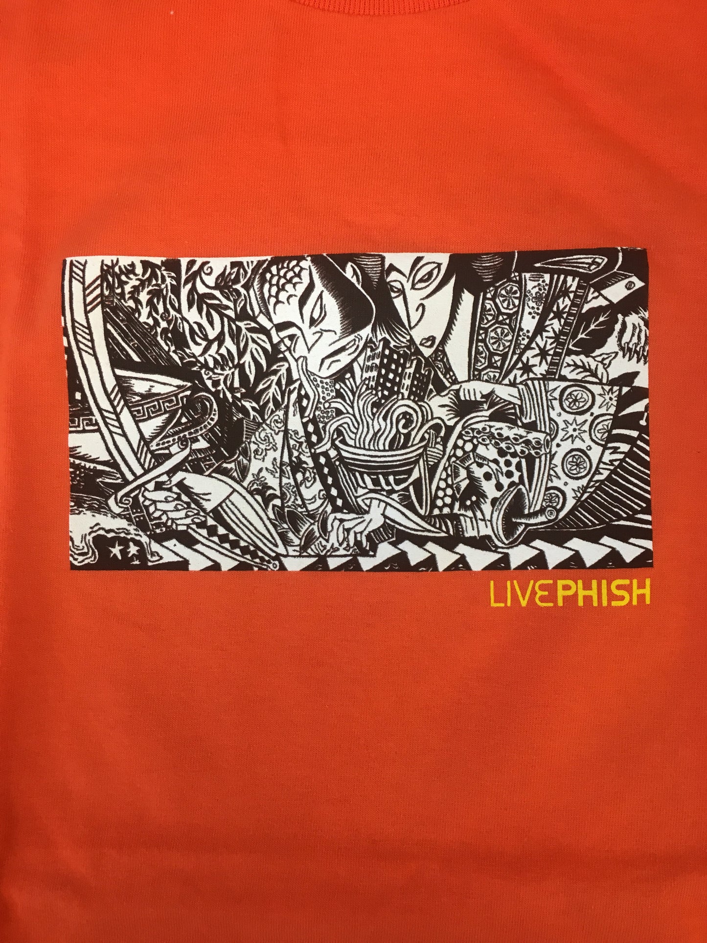 T-Shirt: Orange Live Phish (kabuki spaghetti) - L