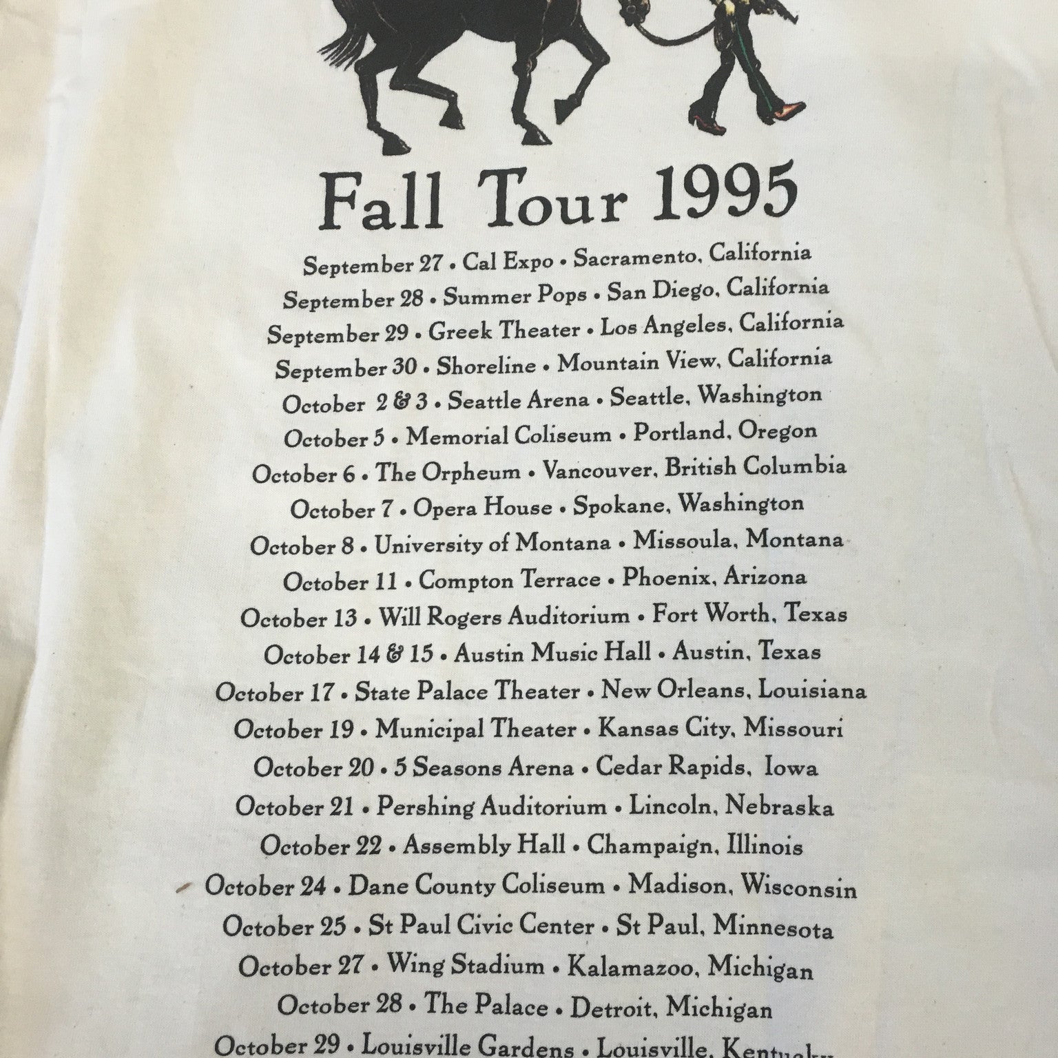 T-Shirt: Off White spanish-themed Phish Fall '95 - L
