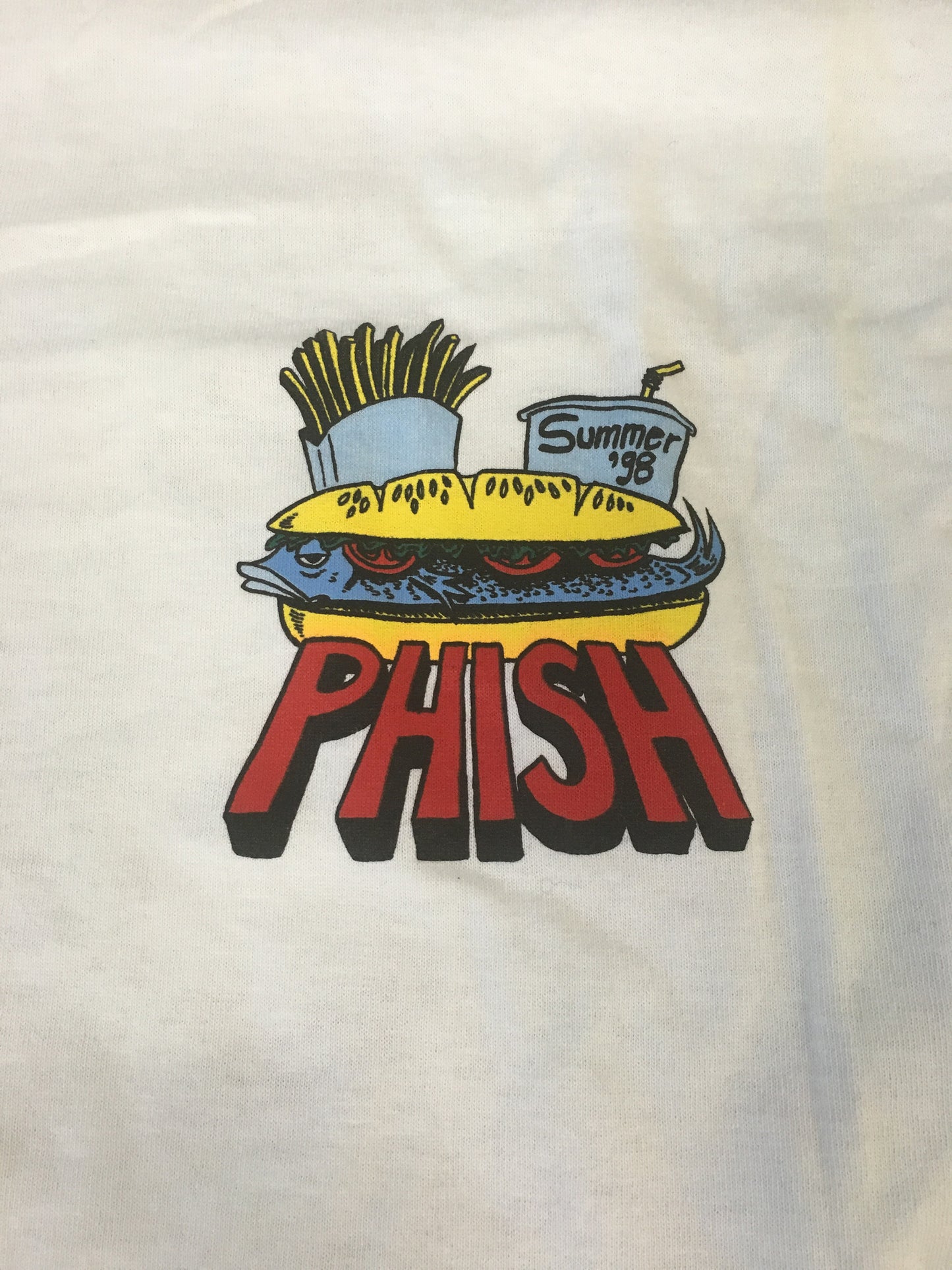 T-Shirt: White Phish Summer '98 Tour Food - XL