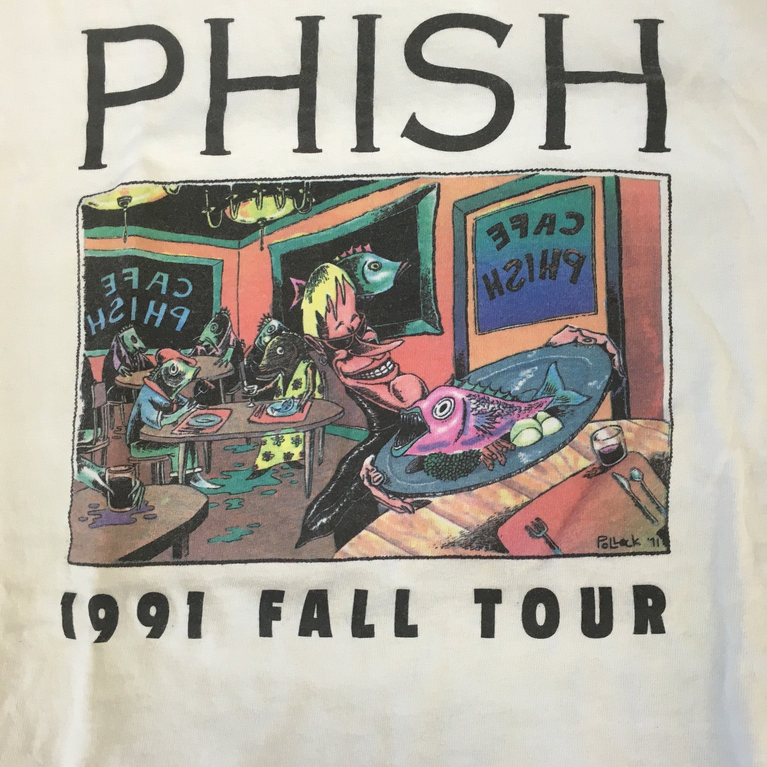 T-Shirt: White Phish Cafe 1991 - L