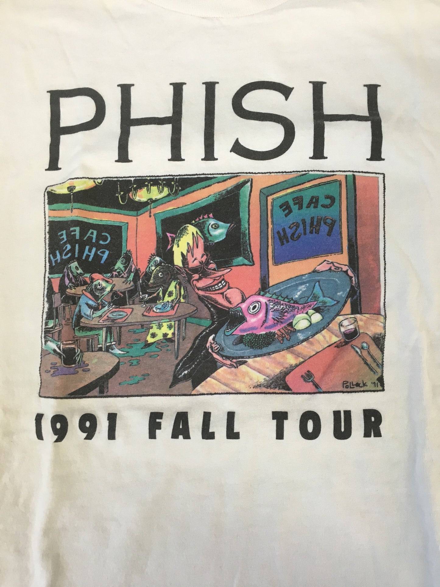 T-Shirt: White Phish Cafe 1991 - L