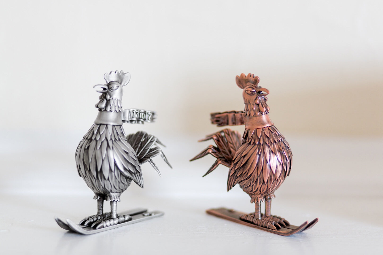 Jim Pollock "Year of the Rooster" Pewter Statue - SET