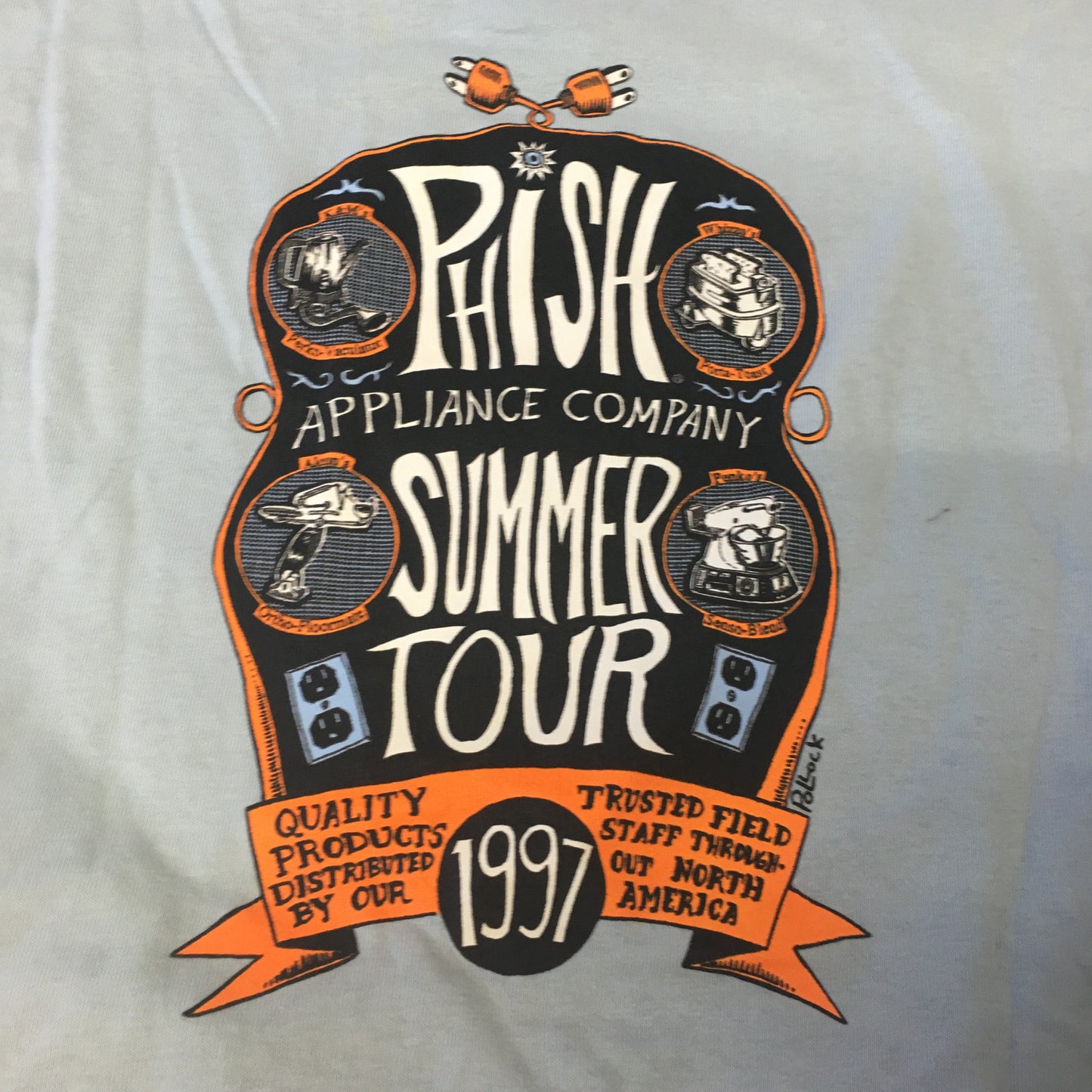 T-Shirt: Light Blue Appliance company Phish Summer '97 - L