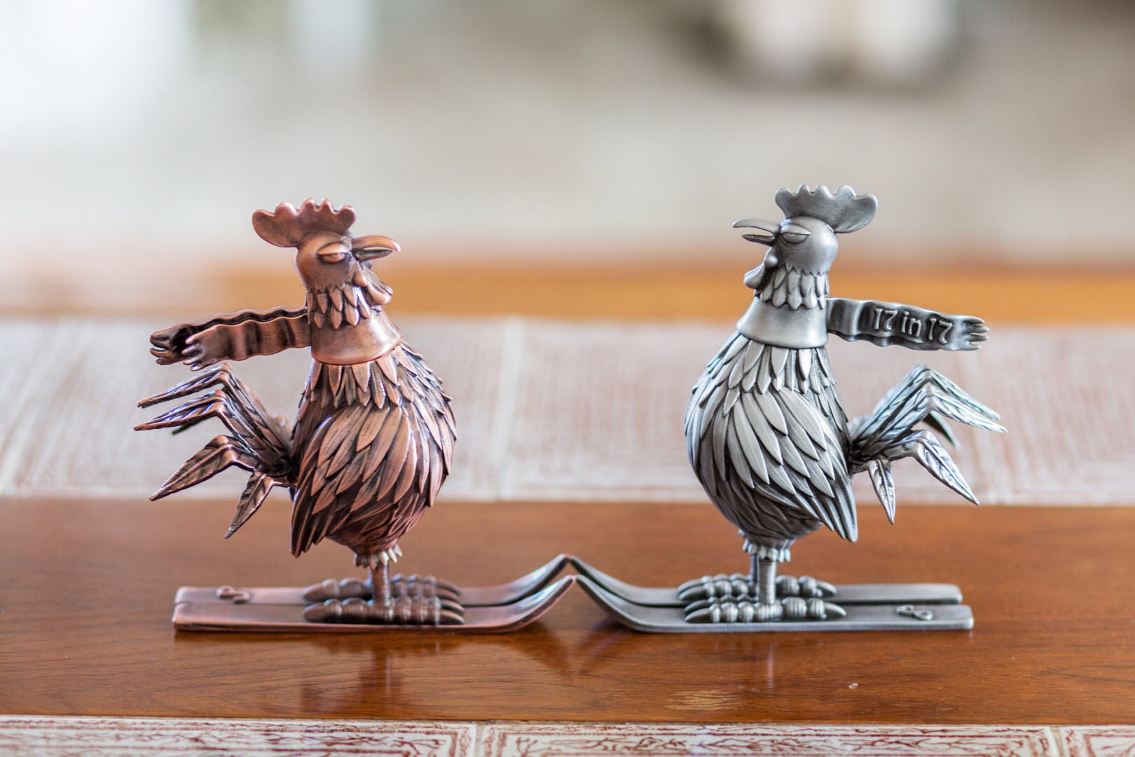 Jim Pollock "Year of the Rooster" Pewter Statue - SET