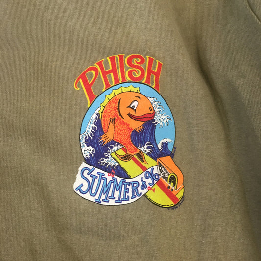 T-Shirt: Khaki Phish Summer '96 fish / surfers - L