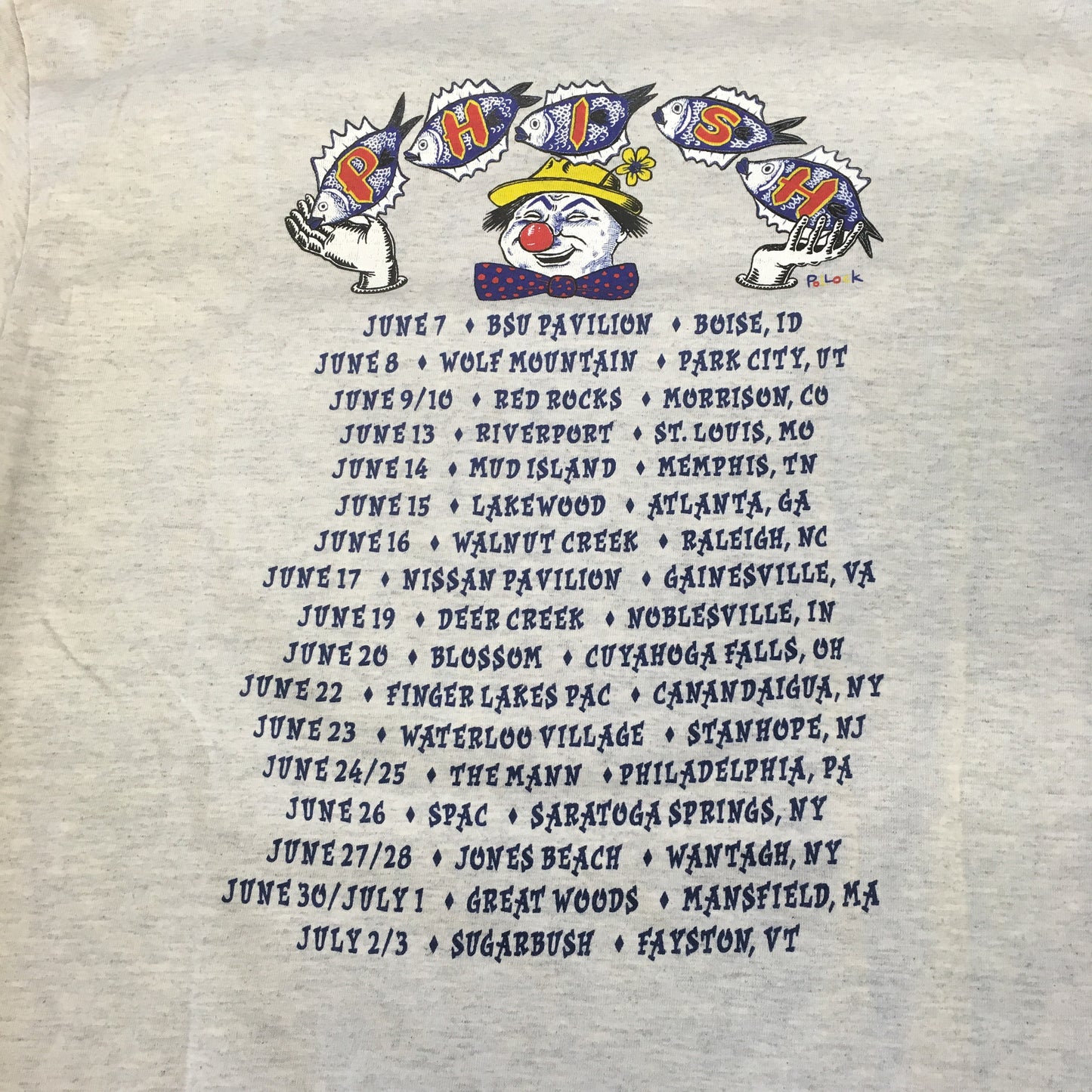 T-Shirt: Ash Gray Phish Summer '95 Circus theme - L