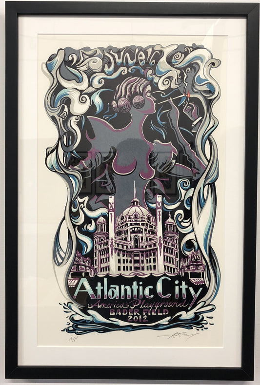 AJ Masthay "Bader Field Atlantic City" Triptych - Framed