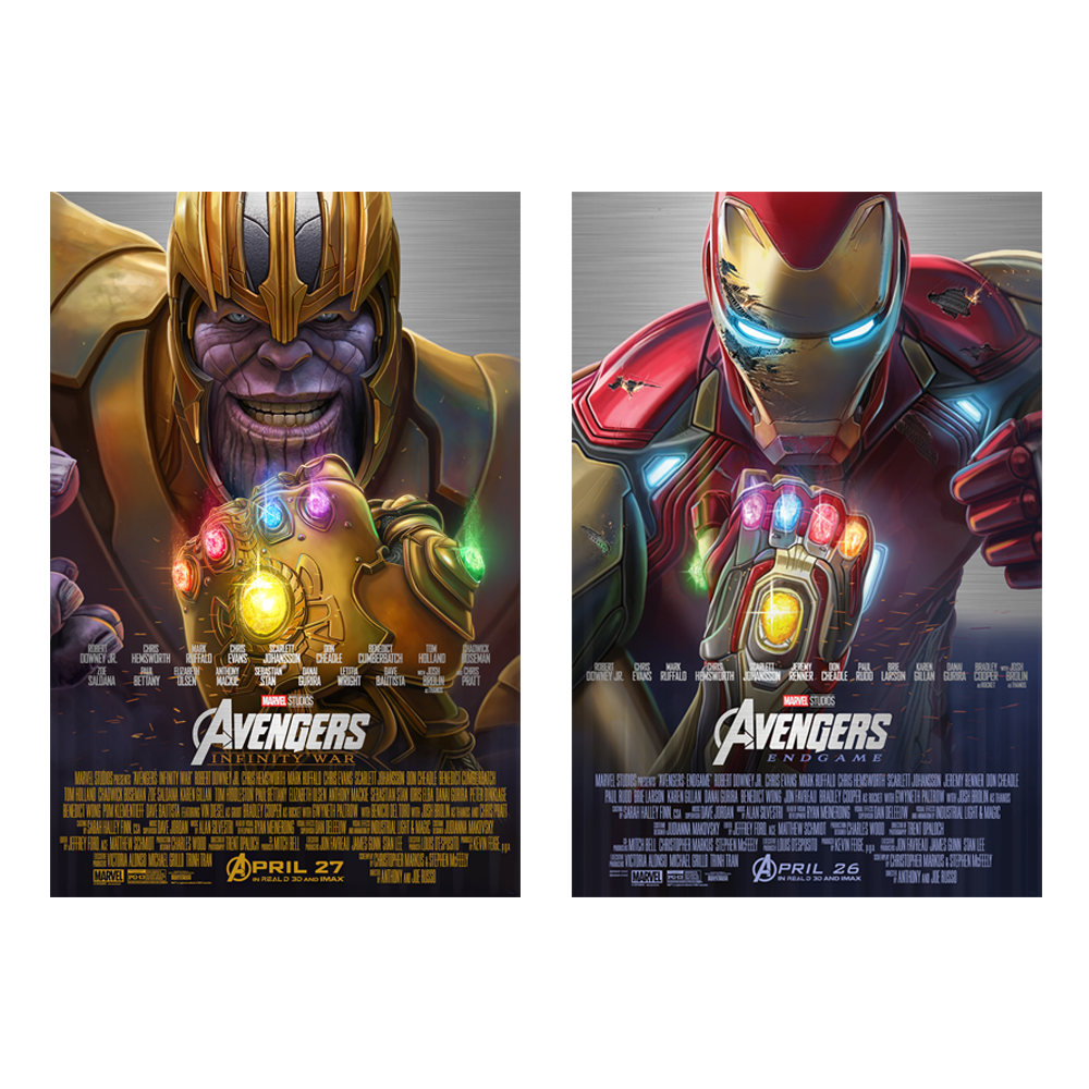 Pablo Olivera "Avengers: Infinity War & Endgame" Aluminum Print SET
