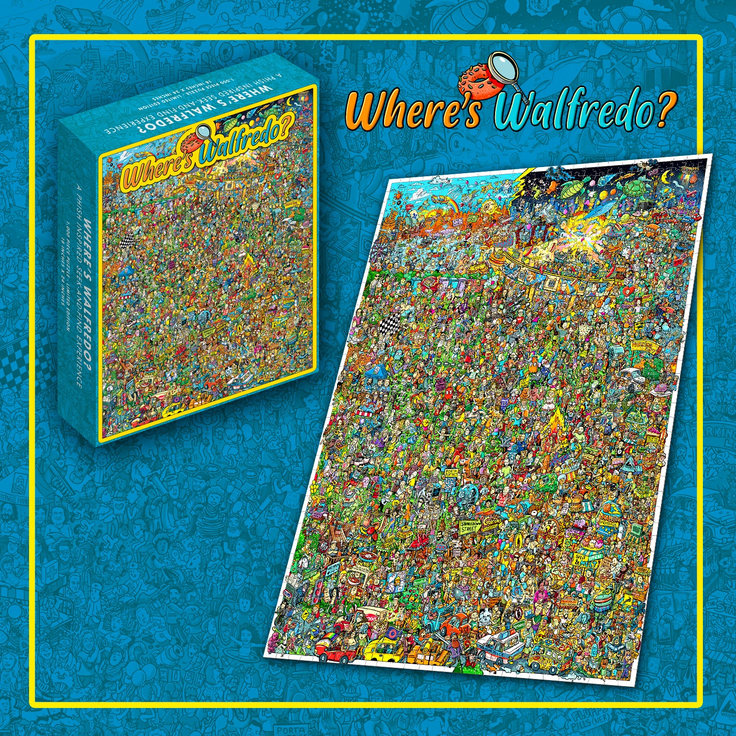 "Where's Walfredo?" A Phish Inspired Seek & Find Experience - 1000pc Puzzle + Poster