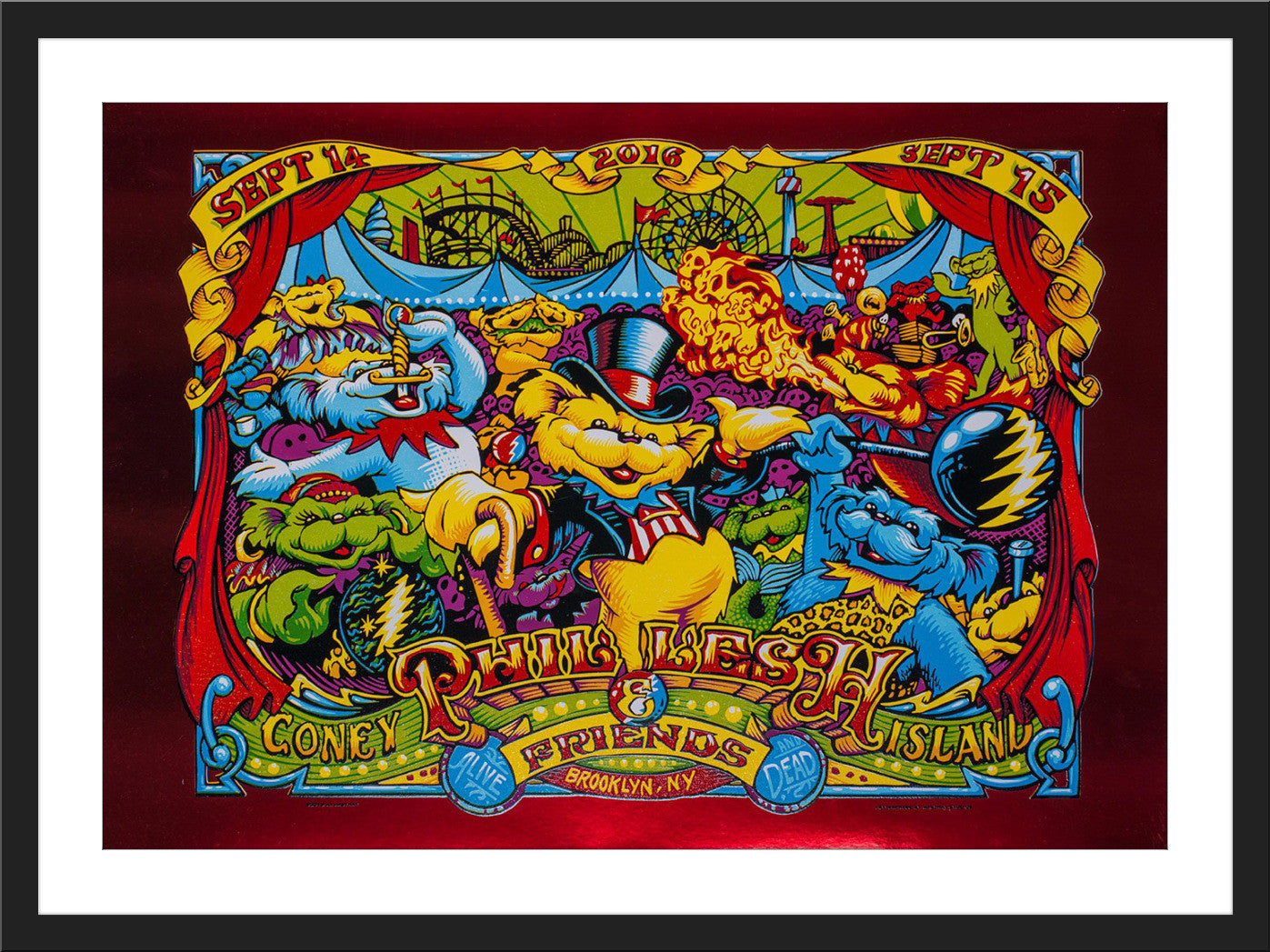 AJ Masthay "Phil & Friends - Coney Island" Red Foil