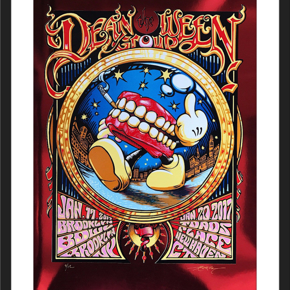 AJ Masthay "Dean Ween Group - Brooklyn Bowl & Toads Place" Red Mirror Foil