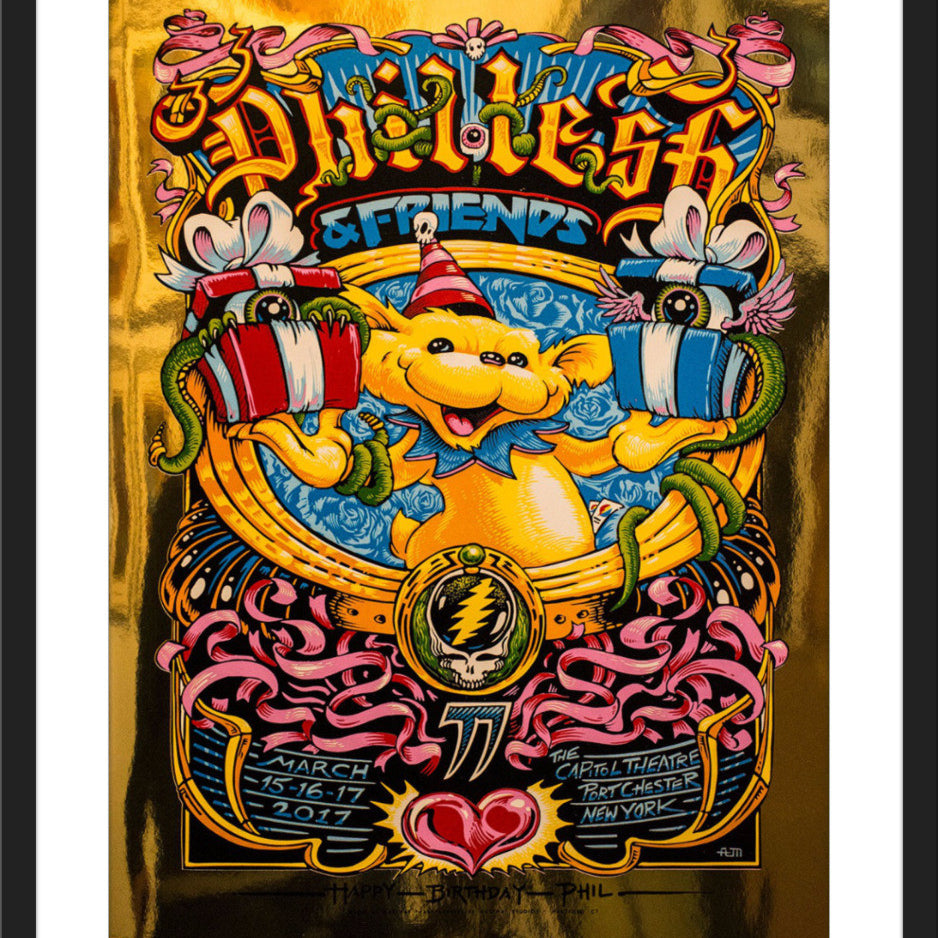 AJ Masthay "Phil Lesh 77th Birthday Run" Gold Mirror Foil