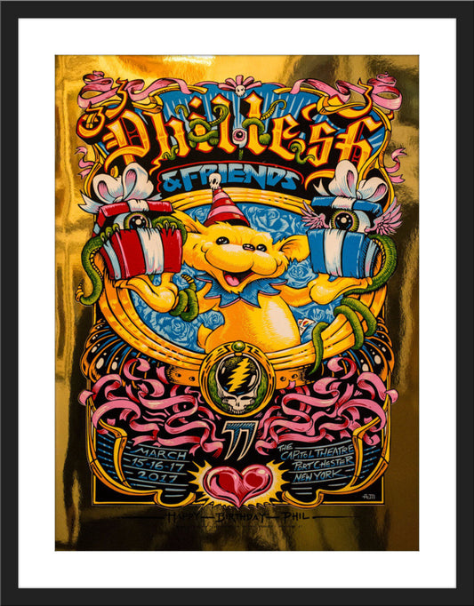 AJ Masthay "Phil Lesh 77th Birthday Run" Gold Mirror Foil