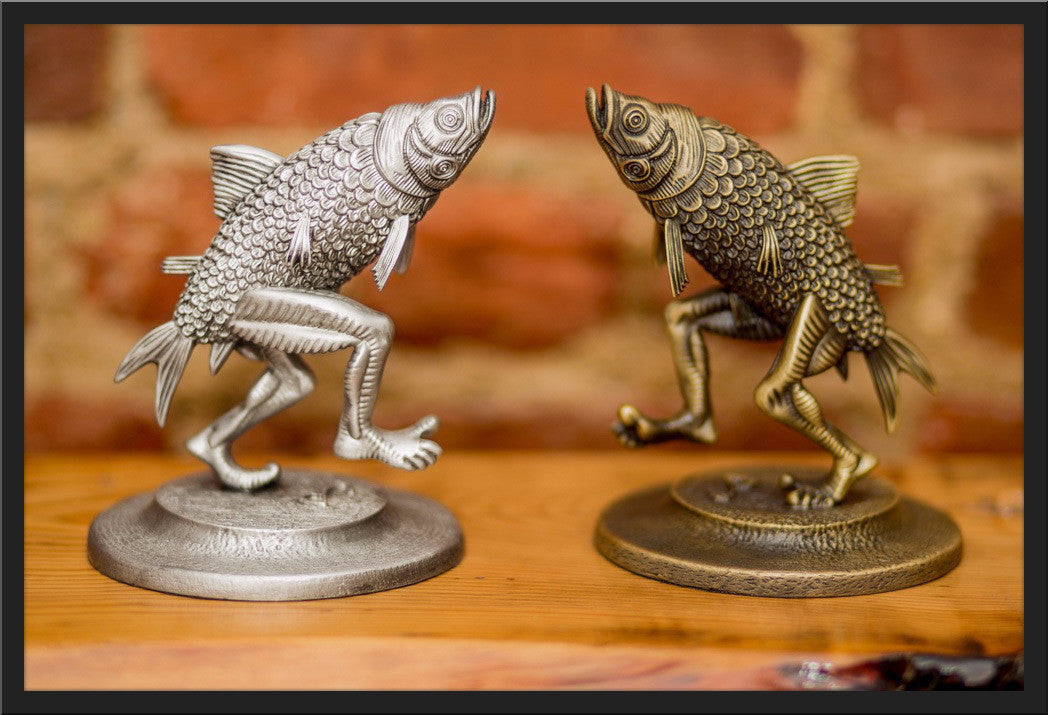 Jim Pollock "Walking Fish" Pewter Statue - SET