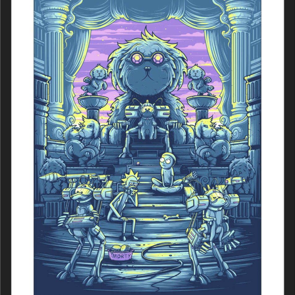 Dan Mumford "You shall now call me Snowball, because my fur is pretty and white" Purple Sky Variant