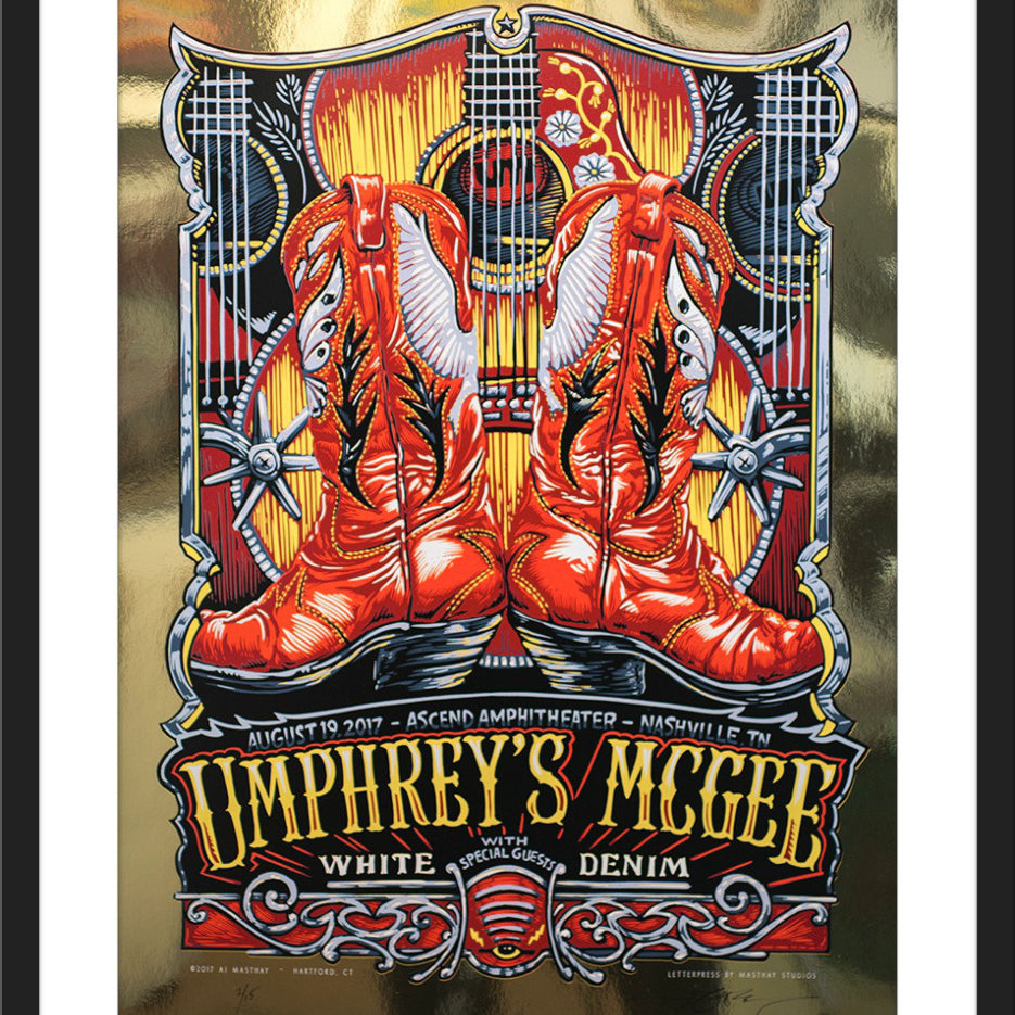 AJ Masthay "Umphrey's McGee - Nashville" Gold Mirror Foil