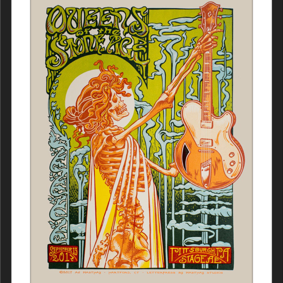 AJ Masthay "Queens of the Stone Age - Pittsburgh" Lettra Ecru