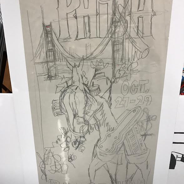Phish Bill Graham 2014 OG Pencil Concept Sketch